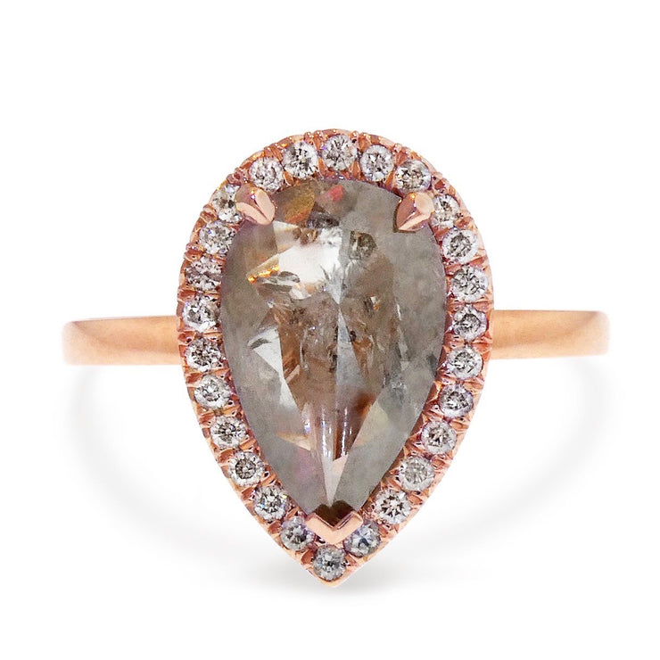 Elvish engagement ring with salt and pepper diamond / Horta | Eden Garden  Jewelry™